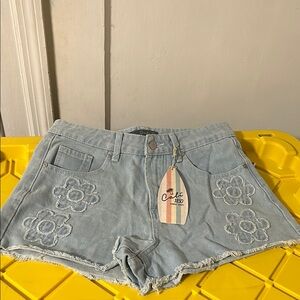 Women's Light Blue Denim Shorts